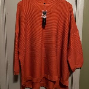 Cyrus Vibrant Orange Crew Neck Sweater